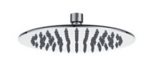 Round Showerhead SRR-081 – 200mm diameter, 10.5L/min water flow, and chrome finish for modern bathrooms.