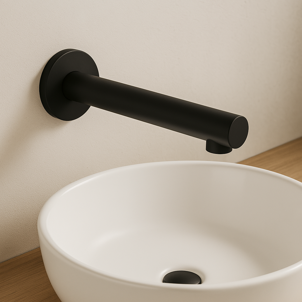 200mm Onix Black Bath Spout