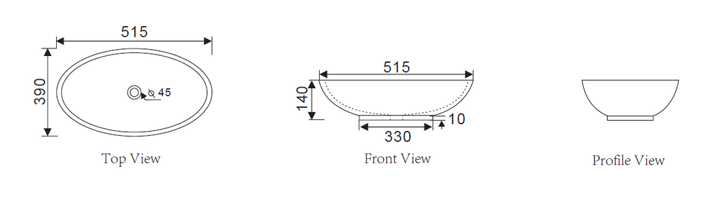 Above Counter Basin 515*390*140