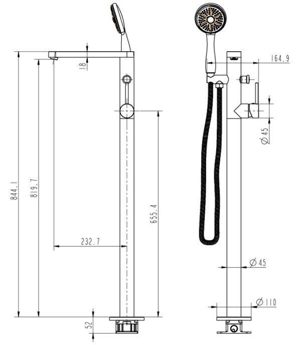 Round Floor Mixer Set