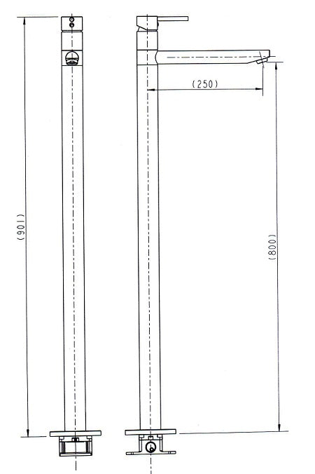 Round Floor Mixer with a swivel spout
