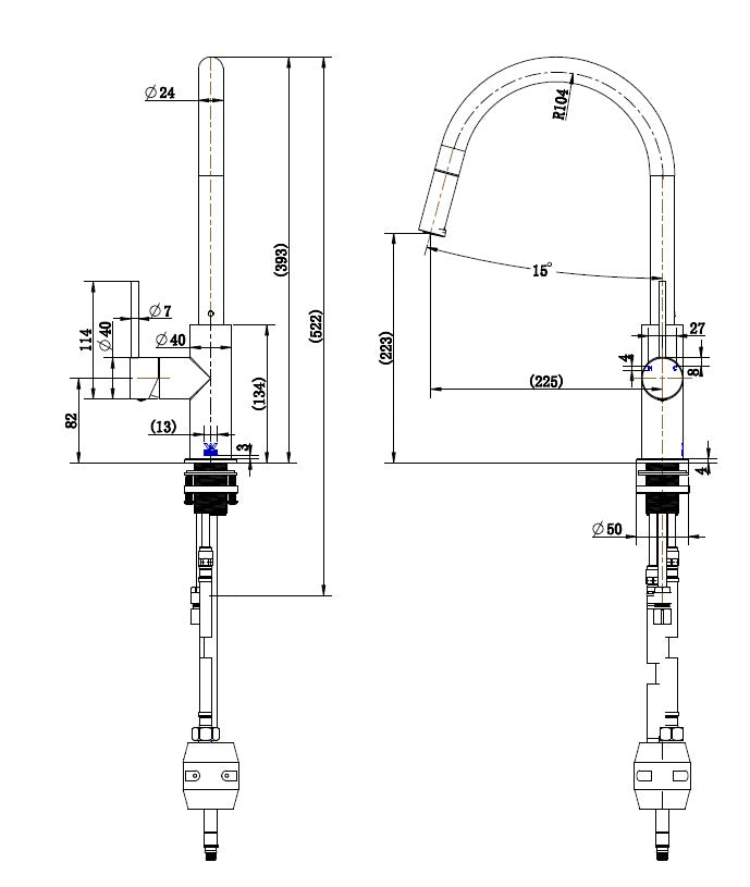 Round Pull-out Kitchen/Laundry Mixer