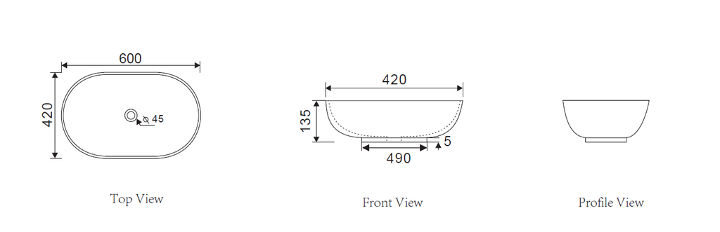 Above Counter Basin 600*420*120