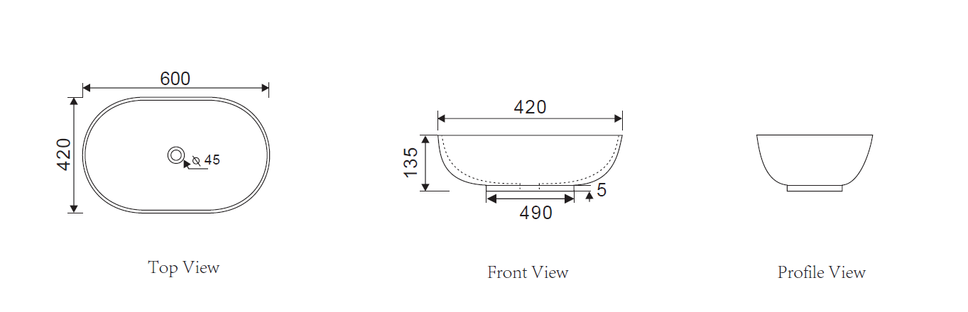 Above Counter Basin 600*420*120