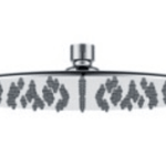 Round Showerhead SRR-101 – 250mm diameter, 8L/min water flow, and chrome finish for modern bathroom setups.