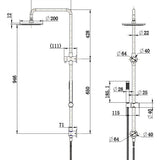 Seville Antique Brass Dual Shower Unit with Diverter
