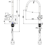 Seville Antique Brass Pull-out Kitchen/Laundry Mixer