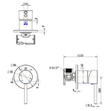Seville Antique Brass Wall Mixer 80mm