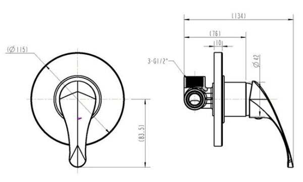 Solid Handle Wall Mixer (35mm)