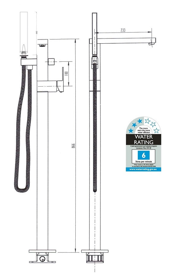 Square Floor Mixer Set