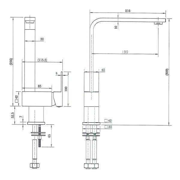 Square Kitchen Mixer