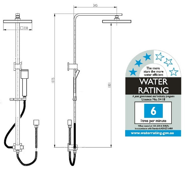 Square One Function Shower Unit