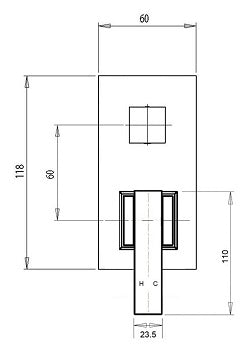 Square Wall Shower Mixer With Diverter
