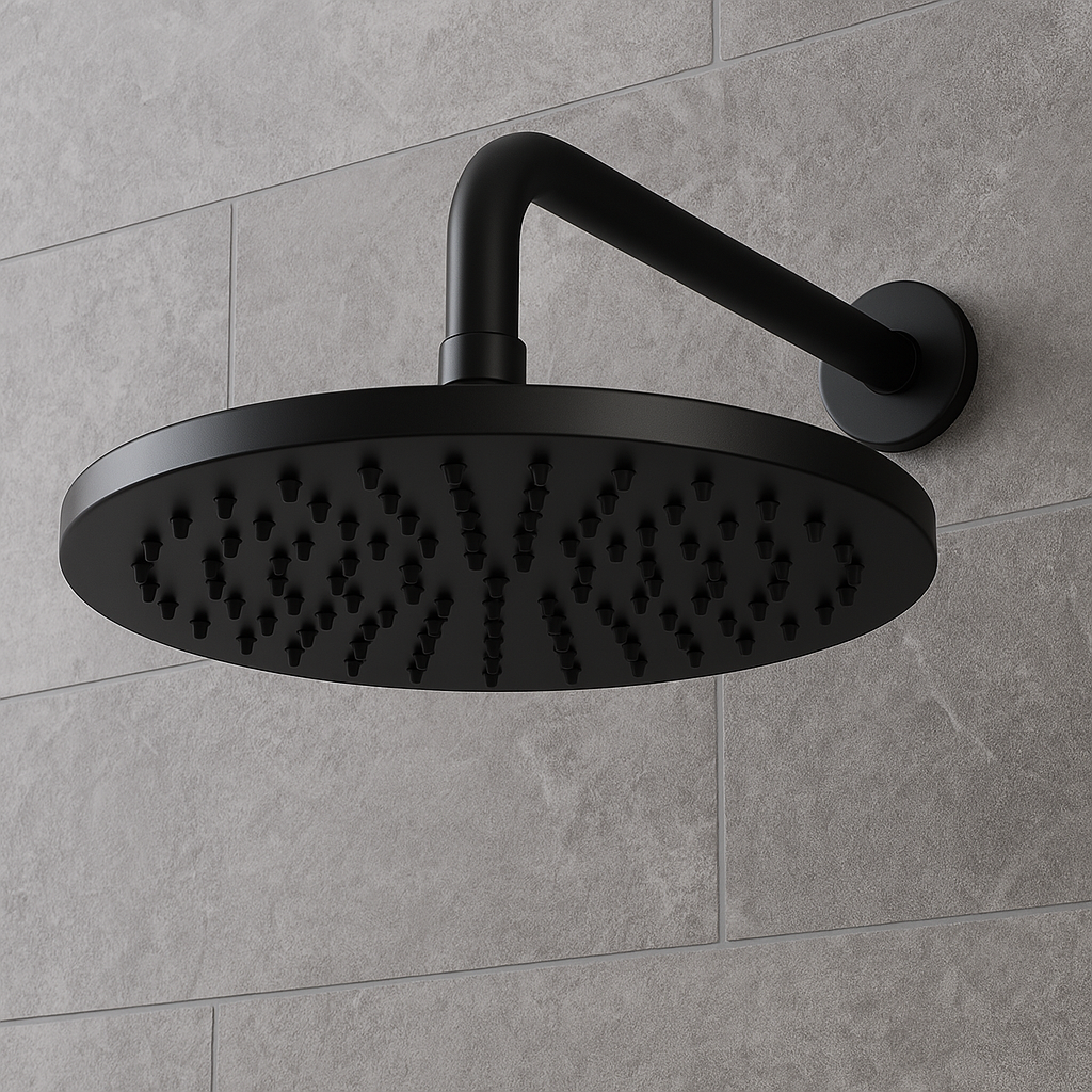 250 Onix Black Round Shower Head