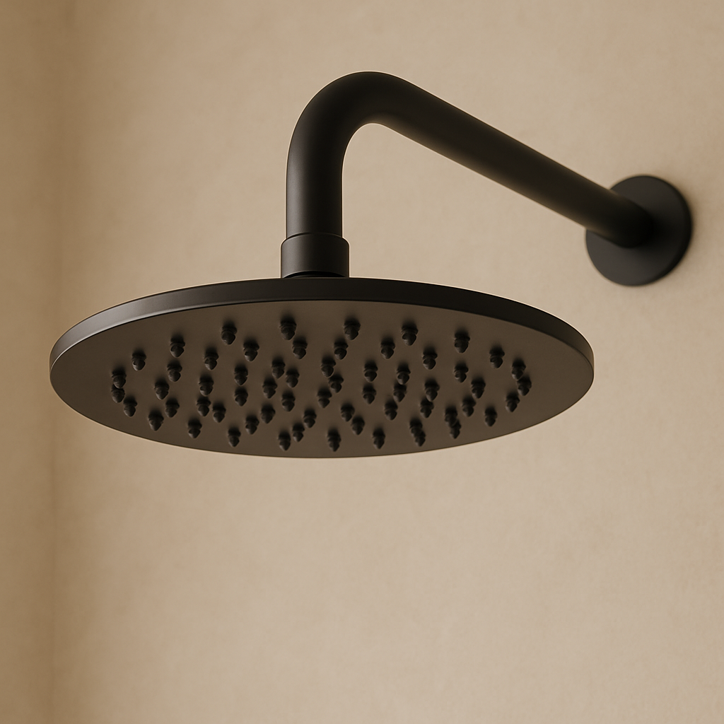 250 Onix Black Round Shower Head