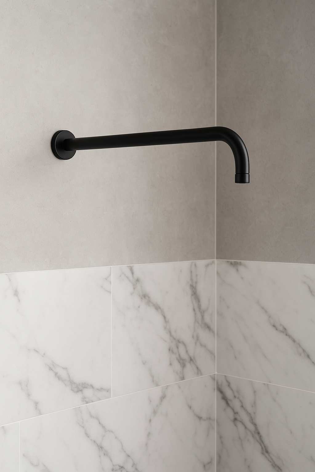 300 Onix Black Round Wall Mounted Shower Arm