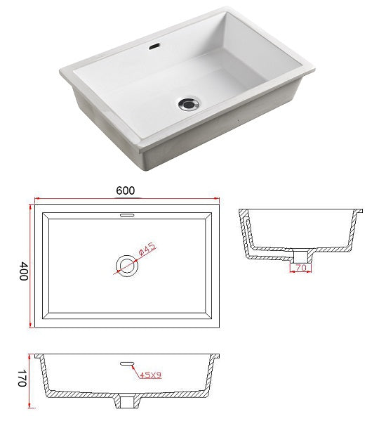 Under Counter Basin 600*400*170