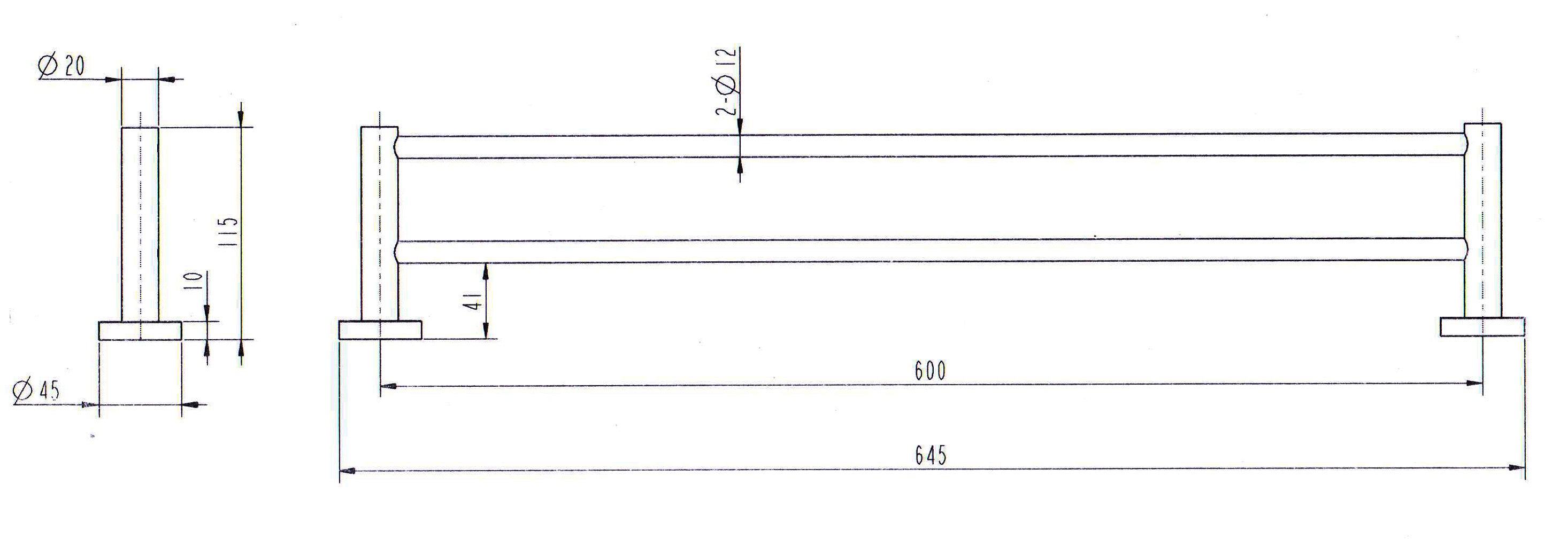 Valencia 600 Brushed Nickel Double Towel Rail