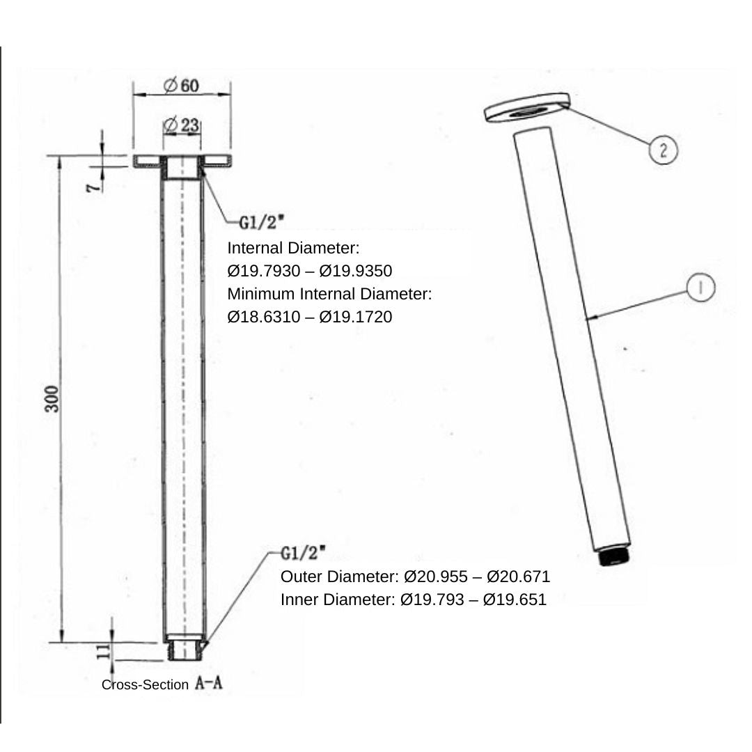 Valencia Brushed Nickel Ceiling Arm
