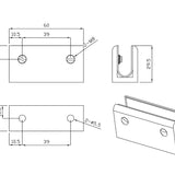 Valencia Brushed Nickel Shower Glass Clamp