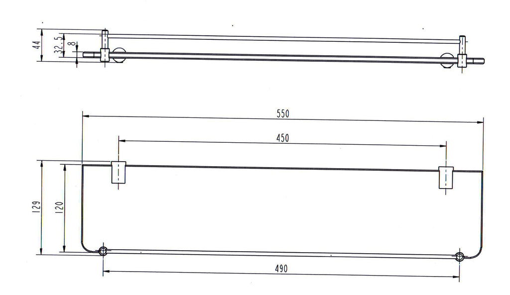 Valencia Brushed Nickel Stainless Steel Shelf