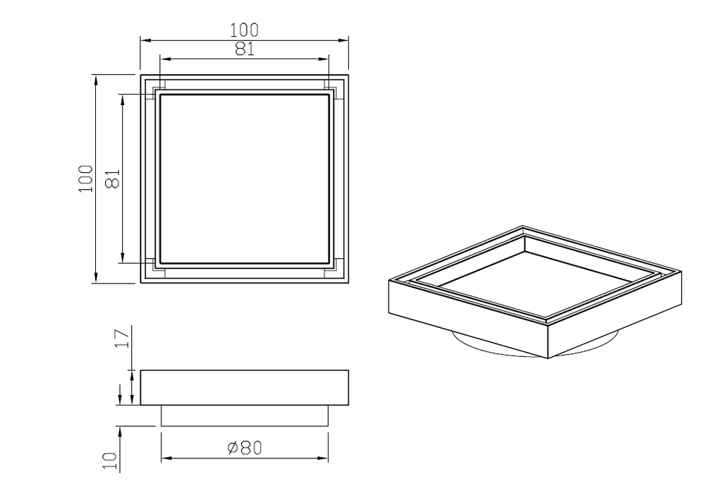 Valencia Brushed Nickel Tile Insert Floor Waste