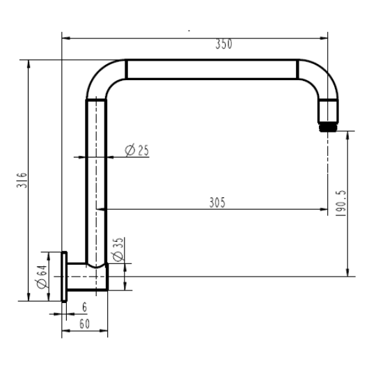 Valencia Brushed Nickel Wall Mounted Arm
