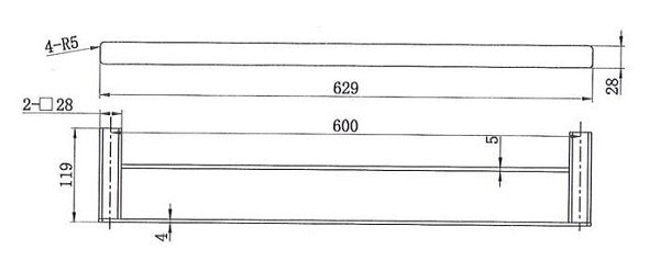 Onix Black Double Towel Rail