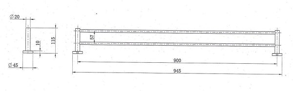 Onix  Black Double Towel Rail (Round)