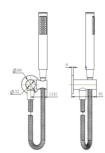 Black Round Shower Unit on Bracket