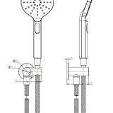 Black Round Shower Unit on Bracket