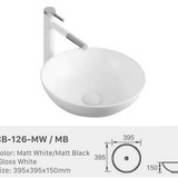 Round Countertop Ceramic Basin – CB-126 & CB-128 Models in Matte and Glazed Finishes