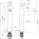 Black Round Tall Basin Mixer