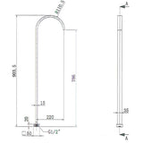 Black Square Floor Bath Spout