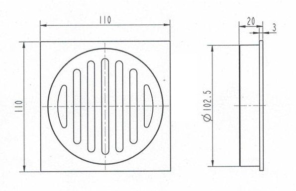 Black Square Floor Grate