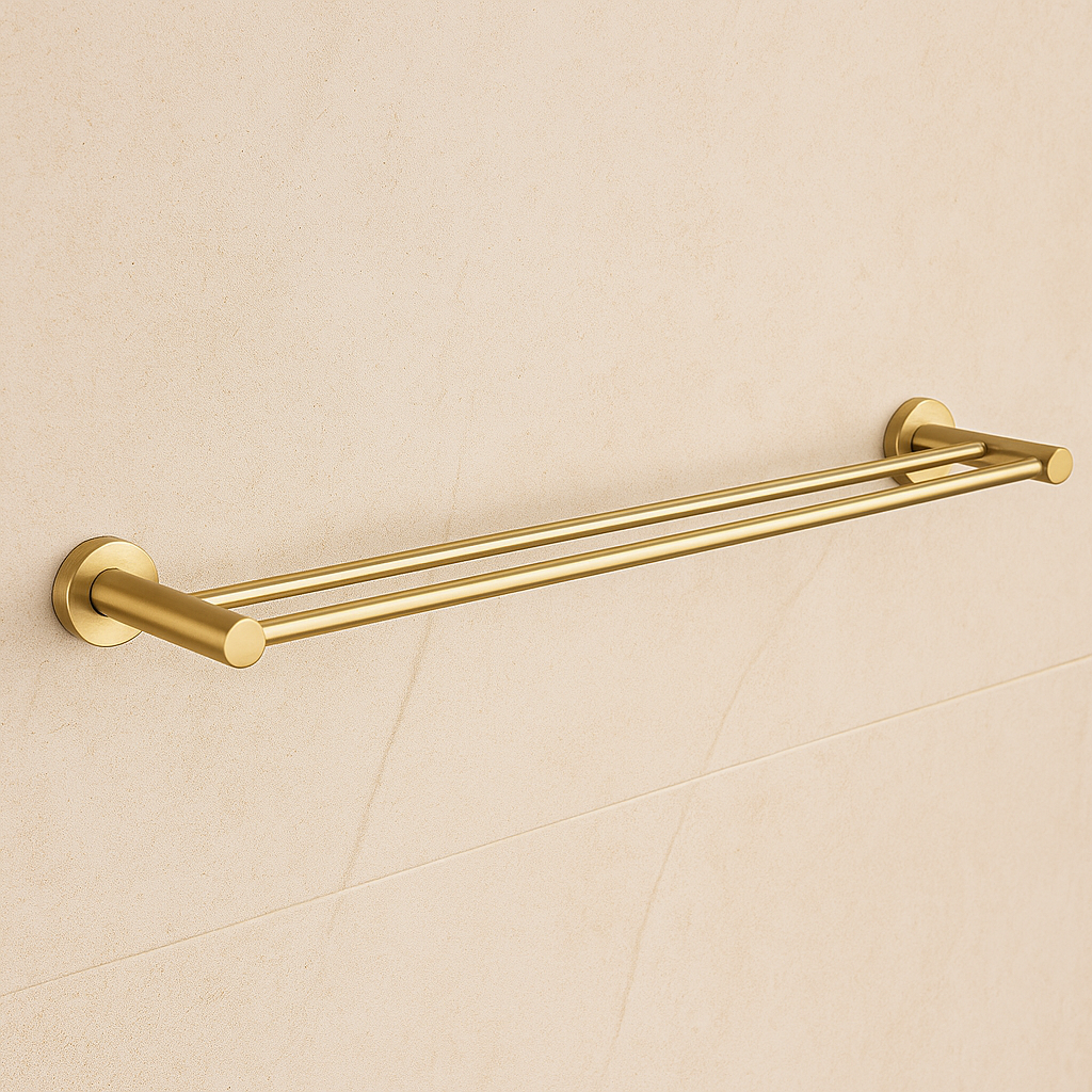 Marbella Brushed Gold Double Towel Rail 600mm