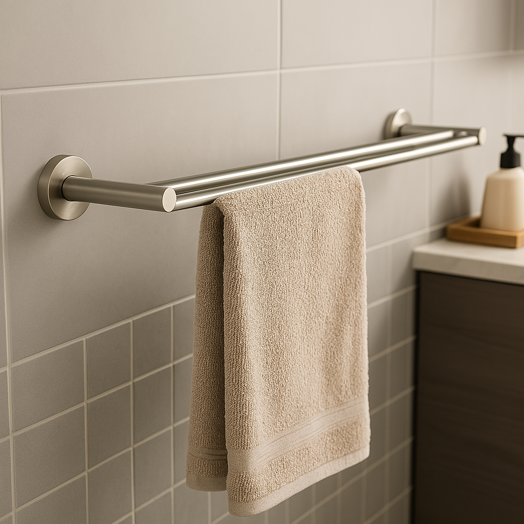 Valencia 750 Brushed Nickel Double Towel Rail