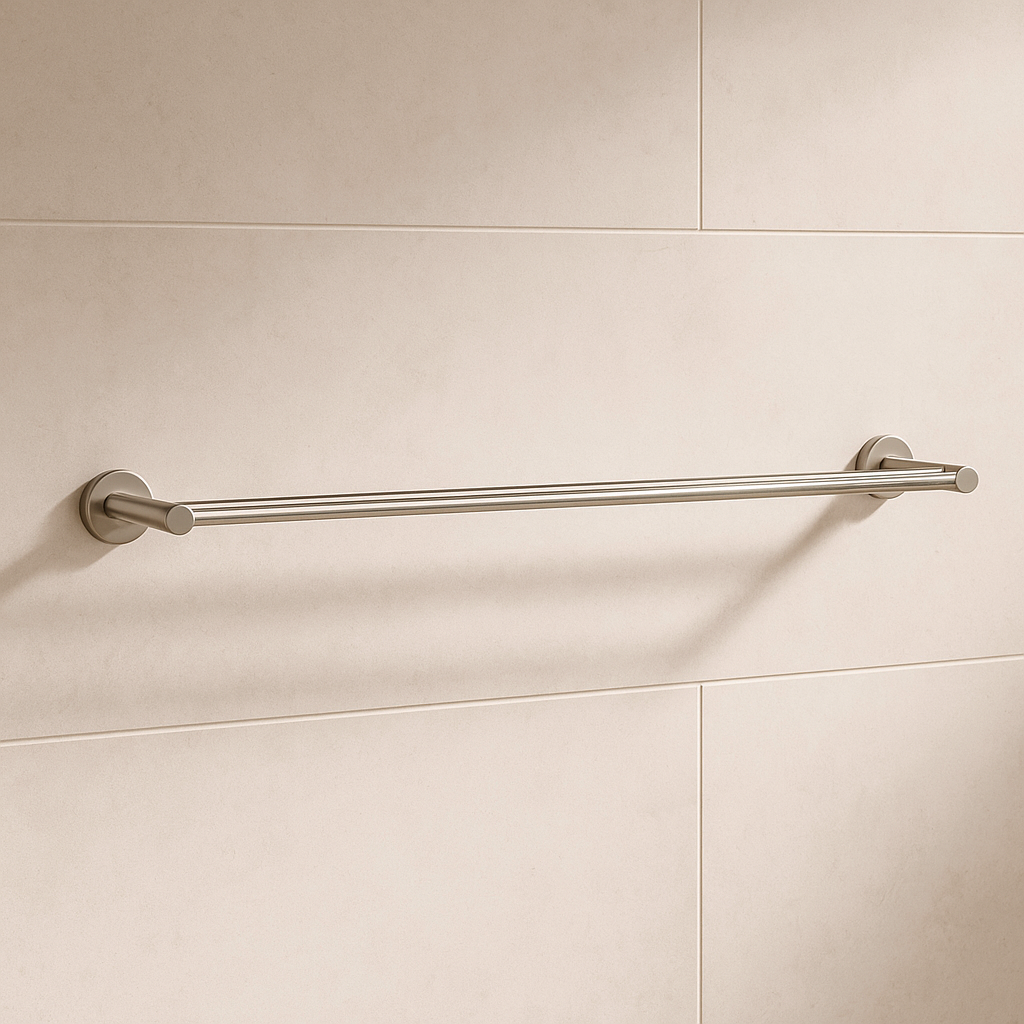 Valencia 750 Brushed Nickel Single Towel Rail
