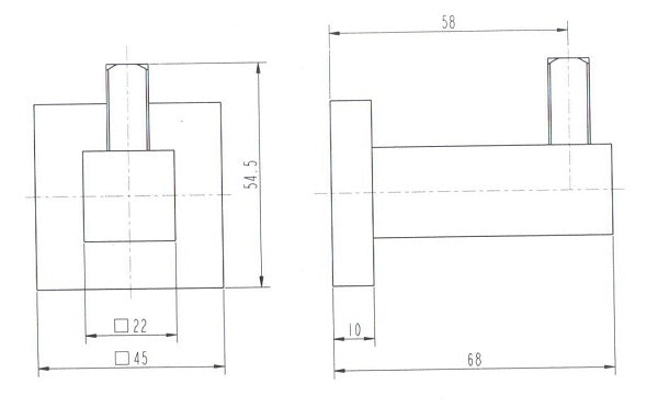 Onix Black Square Robe Hook