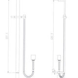 Black Square Shower Hose & Sprayer