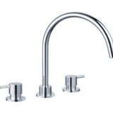 TPR-102 Round Handle Basin/Sink Set – Chrome bathroom faucet with round handles for modern basins.