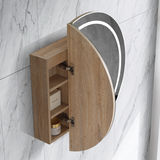 800mm LED Pearl Round Edge Shaving Cabinet – Natural Timber or Matt White Finish