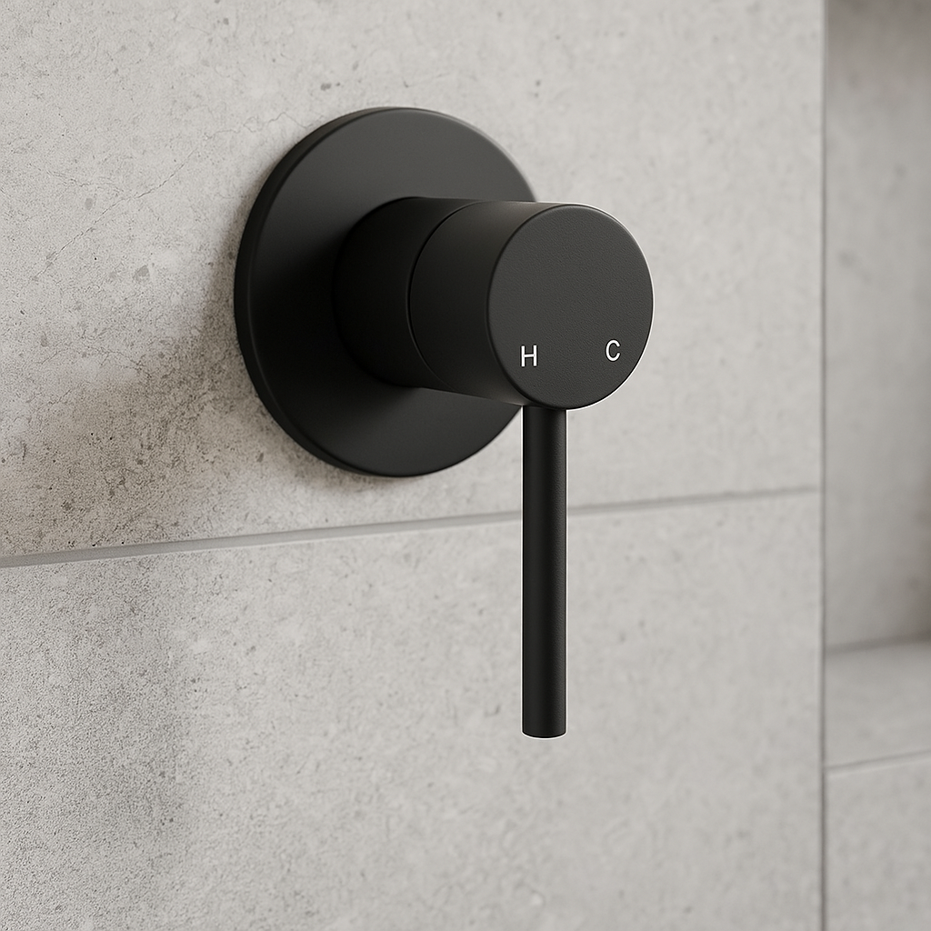 80mm Black Round Wall Mixer