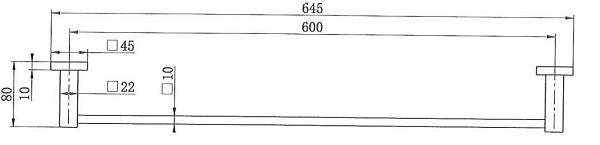 Onix Black Square Single Towel Rail