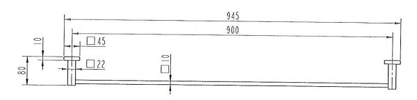 Onix Black Square Single Towel Rail