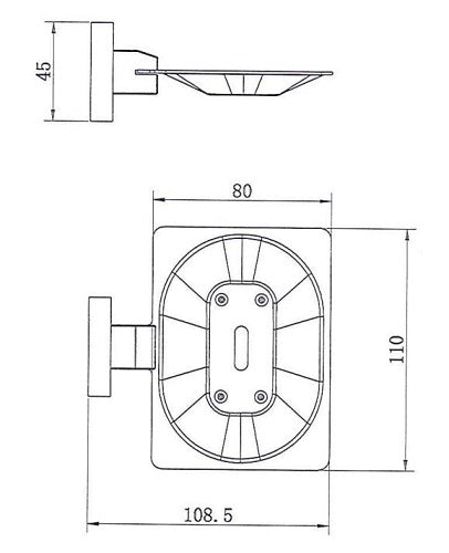 Onix Black Square Soap Tray