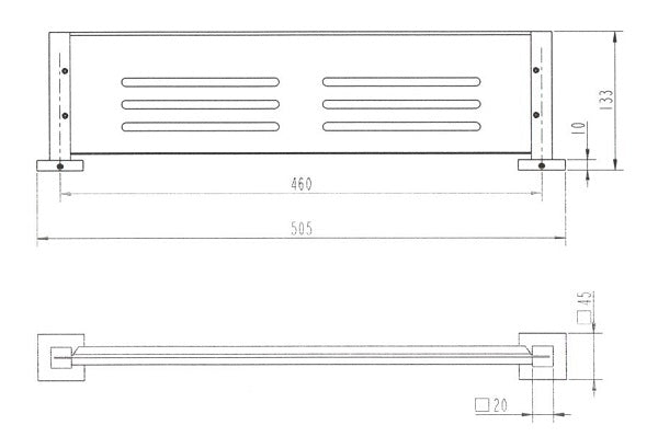 Onix Black Square Stainless Steel Shelf