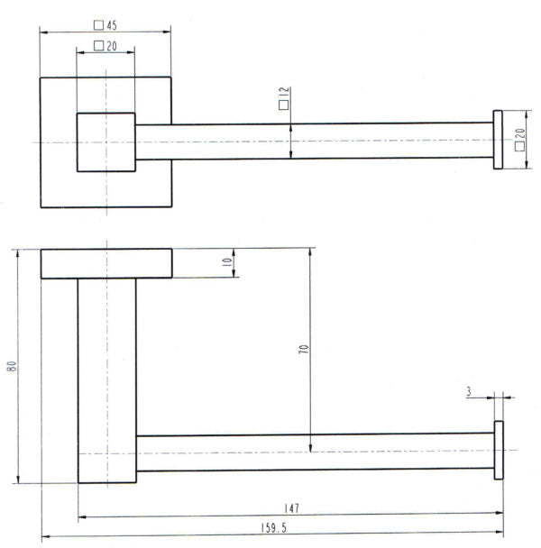 Onix Black Square Toilet Paper Holder