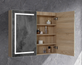 750mm Brighton LED Shaving Cabinet – Pencil Edge Mirror with Butterfly Doors in Natural Timber or Matt White
