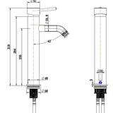 Black Tall Round Basin Mixer